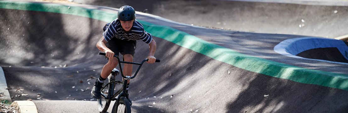 Image of child using the BMX track in Dianella